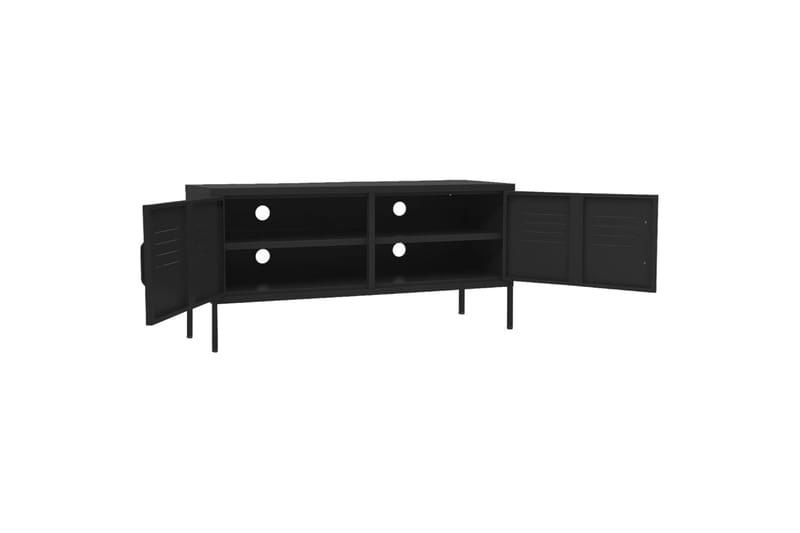 TV-benk svart 105x35x50 cm stål - Svart - Møbler - Mediamøbel & tv møbel - TV-benk & mediabenk