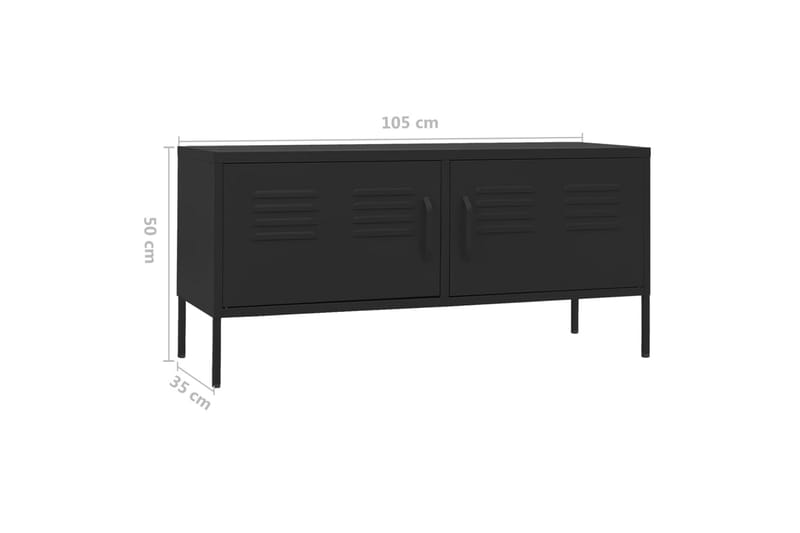 TV-benk svart 105x35x50 cm stål - Svart - Møbler - Mediamøbel & tv møbel - TV-benk & mediabenk