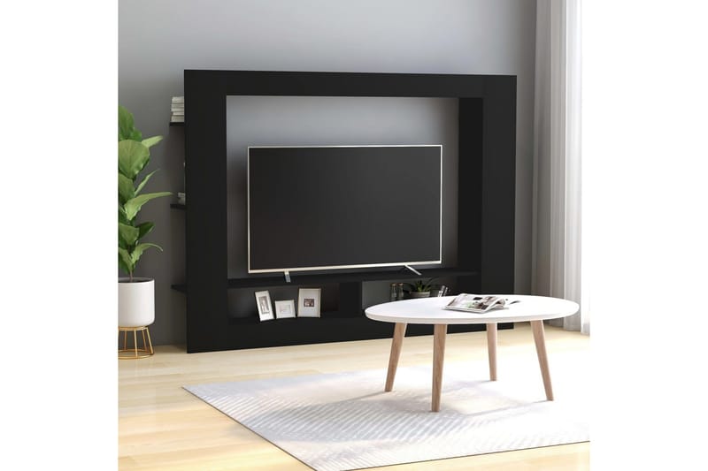 TV-benk svart 152x22x113 cm sponplate - TV-benk & mediabenk