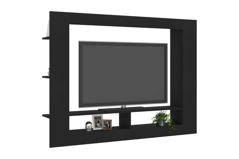 TV-benk svart 152x22x113 cm sponplate - TV-benk & mediabenk
