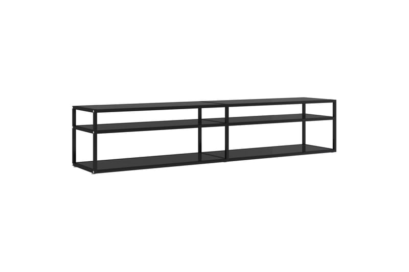 TV-benk svart 200x40x40,5 cm herdet glass - Svart - Møbler - Mediamøbel & tv møbel - TV-benk & mediabenk