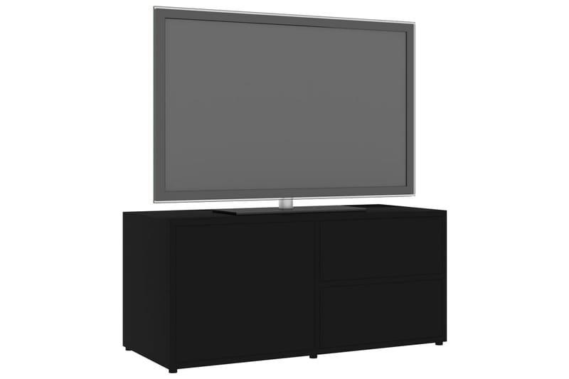 TV-benk svart 80x34x36 cm sponplate - Svart - TV-benk & mediabenk