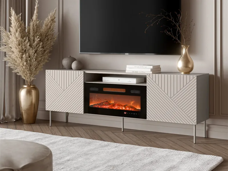 TV-benk TV-benk ART DECO 190 EF II + peis beige - Møbler - Mediamøbel & tv møbel - TV-benk & mediabenk