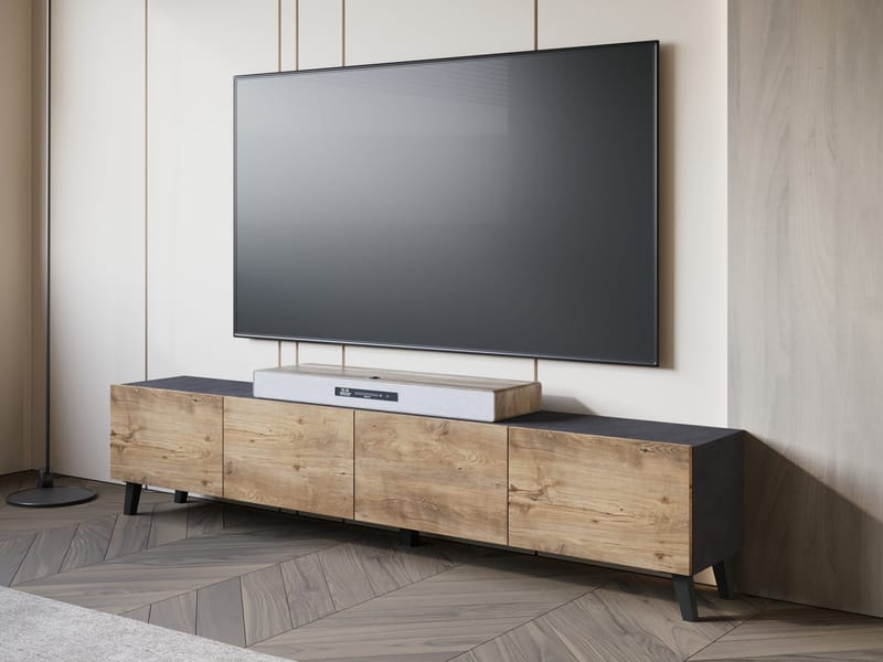 TV-benk TV-benk PHUKET 190 grå, brun - Møbler - Mediamøbel & tv møbel - TV-benk & mediabenk