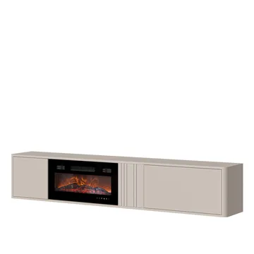 TV-benk TV-benk PHILIPPE 190 med peis beige - Møbler - Mediamøbel & tv møbel - TV-benk & mediabenk