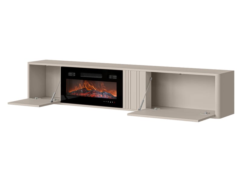 TV-benk TV-benk PHILIPPE 190 med peis beige - Møbler - Mediamøbel & tv møbel - TV-benk & mediabenk
