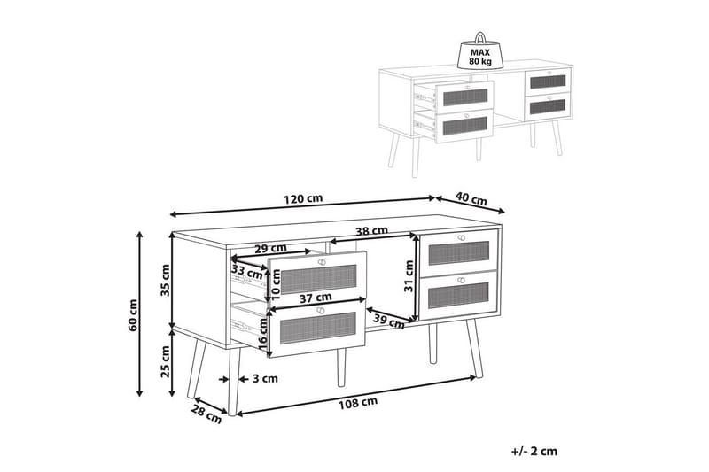 TV-benk Perote - Møbler - Mediamøbel & tv møbel - TV-benk & mediabenk