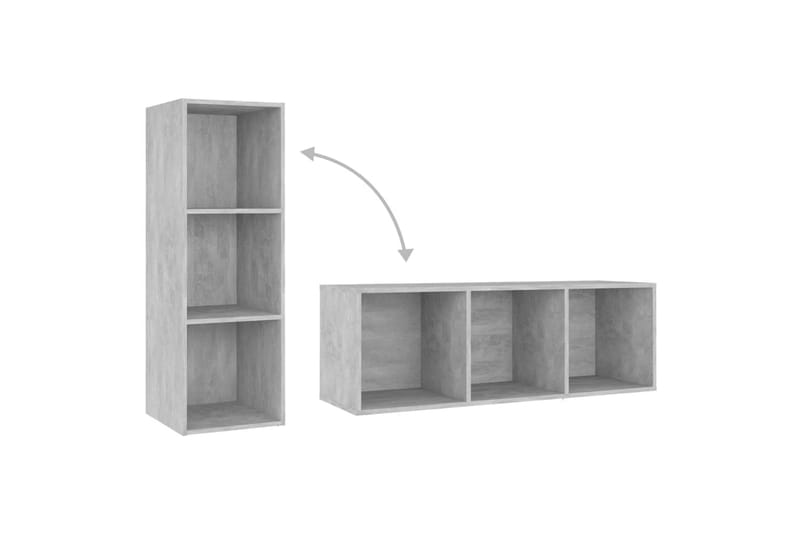 TV-benker 2 stk betonggrå 107x35x37 cm sponplate - Grå - Møbler - Mediamøbel & tv møbel - TV-skap