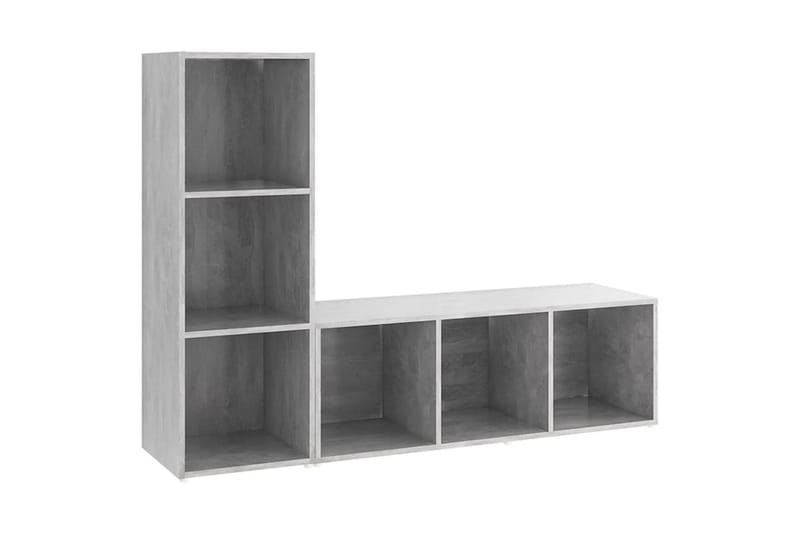 TV-benker 2 stk betonggrå 107x35x37 cm sponplate - Grå - Møbler - Mediamøbel & tv møbel - TV-skap