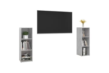 TV-benker 2 stk betonggrå 107x35x37 cm sponplate - Grå - Møbler - Mediamøbel & tv møbel - TV-skap