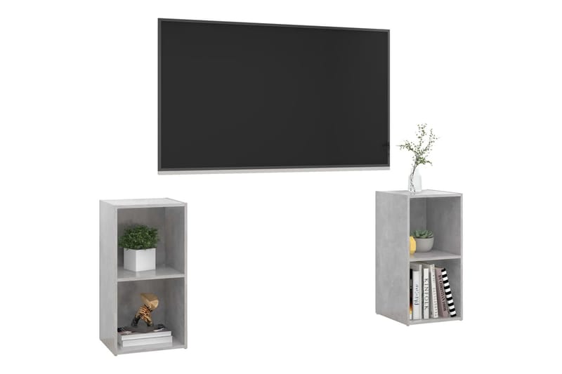 TV-benker 2 stk betonggrå 72x35x36,5 cm sponplate - Grå - TV-skap