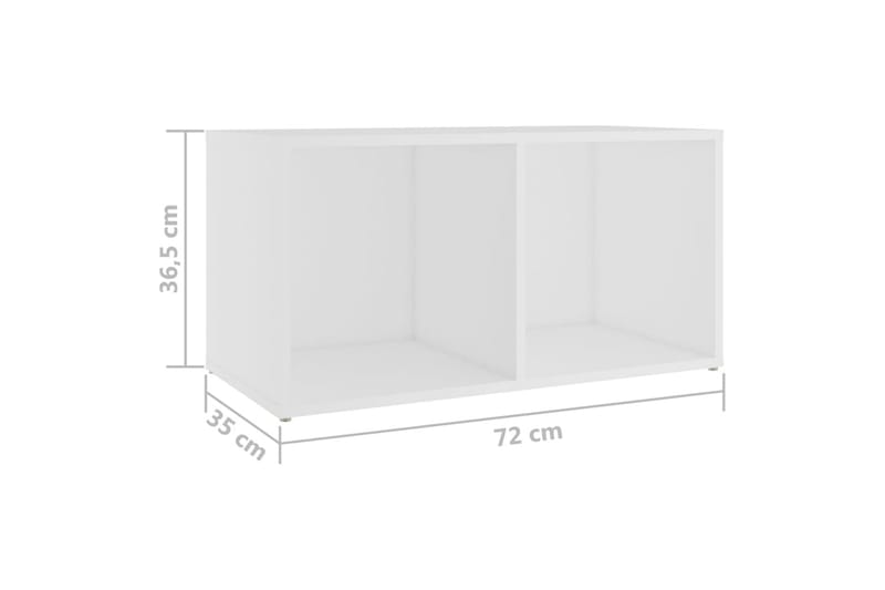 TV-benker 2 stk hvit 72x35x36,5 cm sponplate - Hvit - TV-skap