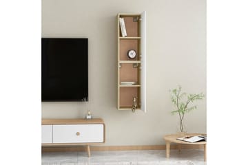 TV-benker 2 stk hvit og sonoma eik 30,5x30x60 cm sponplate - Beige - Møbler - Mediamøbel & tv møbel - TV-benk & mediabenk