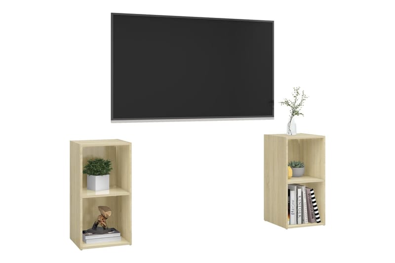 TV-benker 2 stk sonoma eik 72x35x36,5 cm sponplate - Brun - Møbler - Mediamøbel & tv møbel - TV-skap
