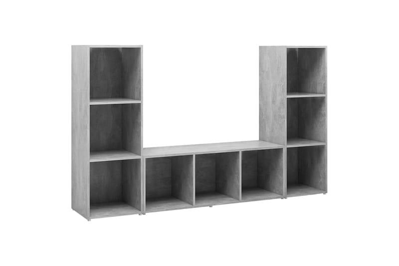 TV-benker 3 stk betonggrå 107x35x37 cm sponplate - Grå - Møbler - Mediamøbel & tv møbel - TV-skap