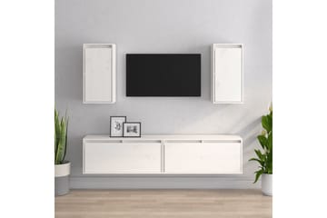 TV-benker 4 stk hvit heltre furu - Hvit - Møbler - Mediamøbel & tv møbel - TV-benk & mediabenk