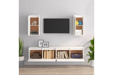 TV-benker 4 stk hvit heltre furu - Hvit - Møbler - Mediamøbel & tv møbel - TV-benk & mediabenk