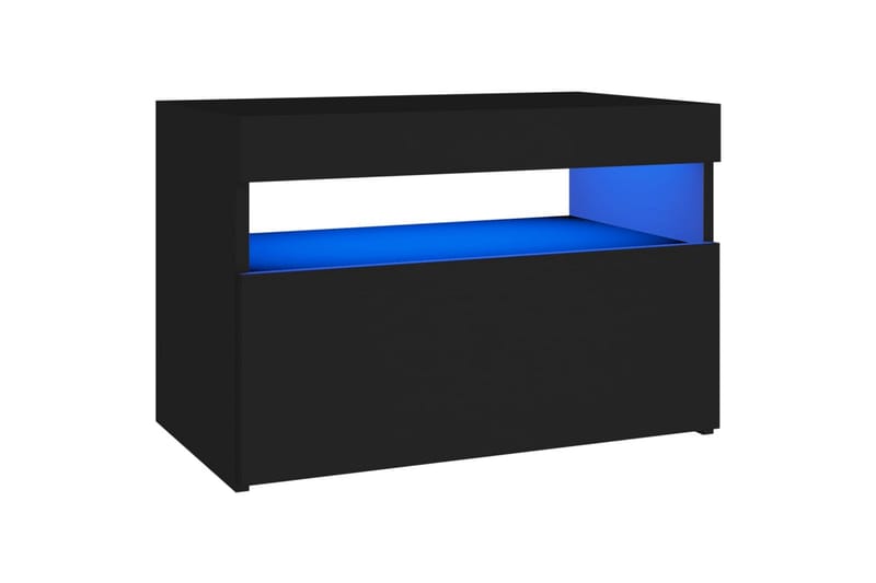 TV-benker med LED-lys 2 stk svart 60x35x40 cm - Svart - TV-benk & mediabenk