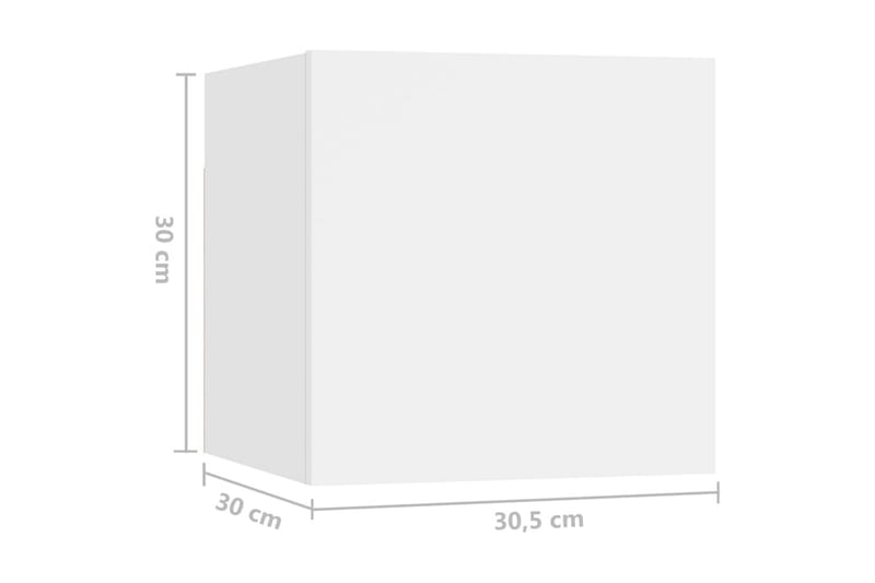 TV-benksett 4 deler hvit sponplate - Hvit - TV-skap