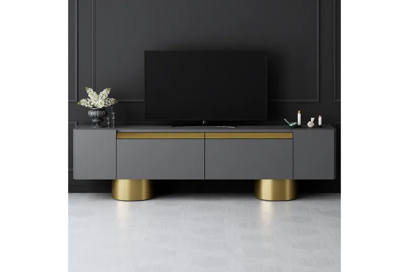 TV-bord Antrasitt / Gull - Antrasitt / Gull - Møbler - Mediamøbel & tv møbel - TV-benk & mediabenk