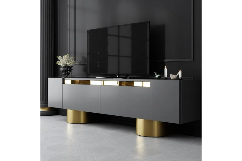 TV-bord Antrasitt / Gull - Antrasitt / Gull - Møbler - Mediamøbel & tv møbel - TV-benk & mediabenk