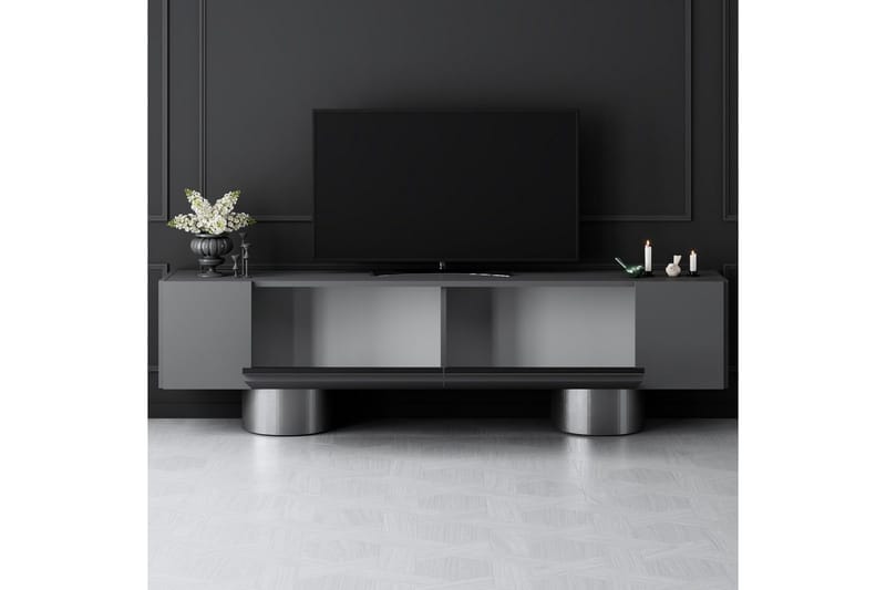 TV-bord Antrasitt / Sølv - Antrasitt / Sølv - Møbler - Mediamøbel & tv møbel - TV-benk & mediabenk