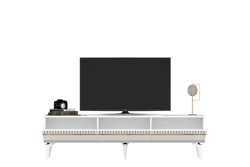 TV-bord Defneia Hvit / Gull - Hvit / Gull - Møbler - Mediamøbel & tv møbel - TV-benk & mediabenk