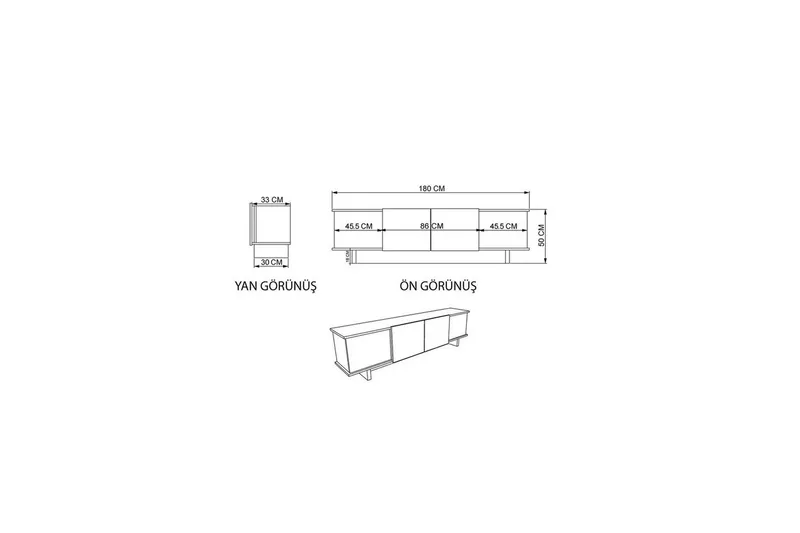 TV-bord Diannare Beige / Valnøtt - Beige / Valnøtt - Møbler - Mediamøbel & tv møbel - TV-benk & mediabenk