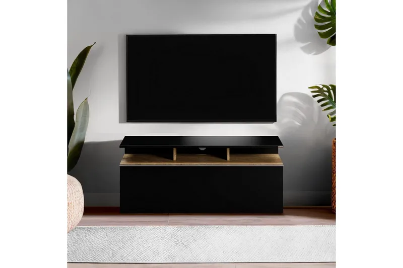 TV-bord Galnor Svart / Valnøtt - Svart / Valnøtt - Møbler - Mediamøbel & tv møbel - TV-benk & mediabenk