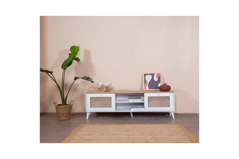 TV-bord Goose Hvit / Eik - Hvit / Eik - Møbler - Mediamøbel & tv møbel - TV-benk & mediabenk