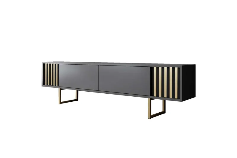 TV-bord Gull Linje Antrasitt / Gull - Antrasitt / Gull - Møbler - Mediamøbel & tv møbel - TV-benk & mediabenk