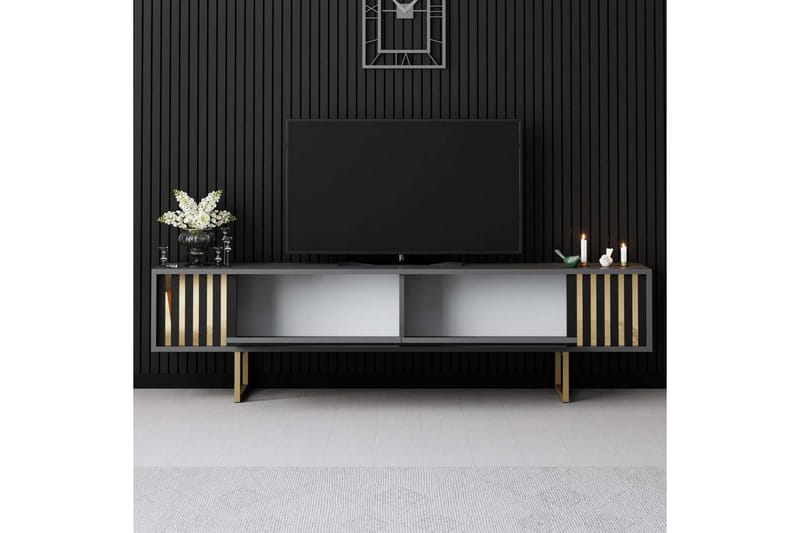 TV-bord Gull Linje Antrasitt / Gull - Antrasitt / Gull - Møbler - Mediamøbel & tv møbel - TV-benk & mediabenk