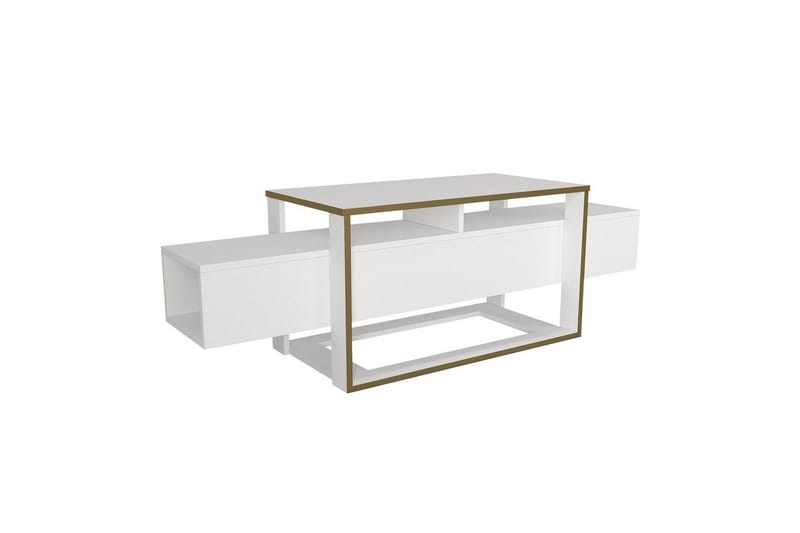 TV-bord Herb Hvit / Gull - Gull/Hvit - Møbler - Mediamøbel & tv møbel - TV-benk & mediabenk