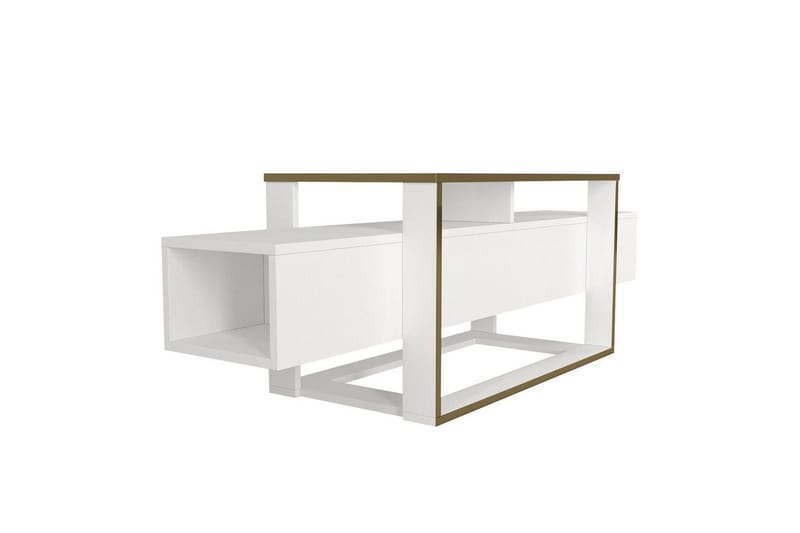 TV-bord Herb Hvit / Gull - Gull/Hvit - Møbler - Mediamøbel & tv møbel - TV-benk & mediabenk