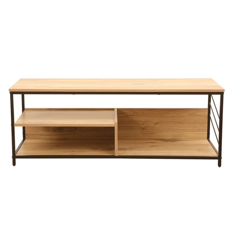 TV-bord HOME4YOU Dimitra 120x40x45 cm Rustikk/Svart - lyst rustikt tre/svart - Møbler - Mediamøbel & tv møbel - TV-benk & mediabenk