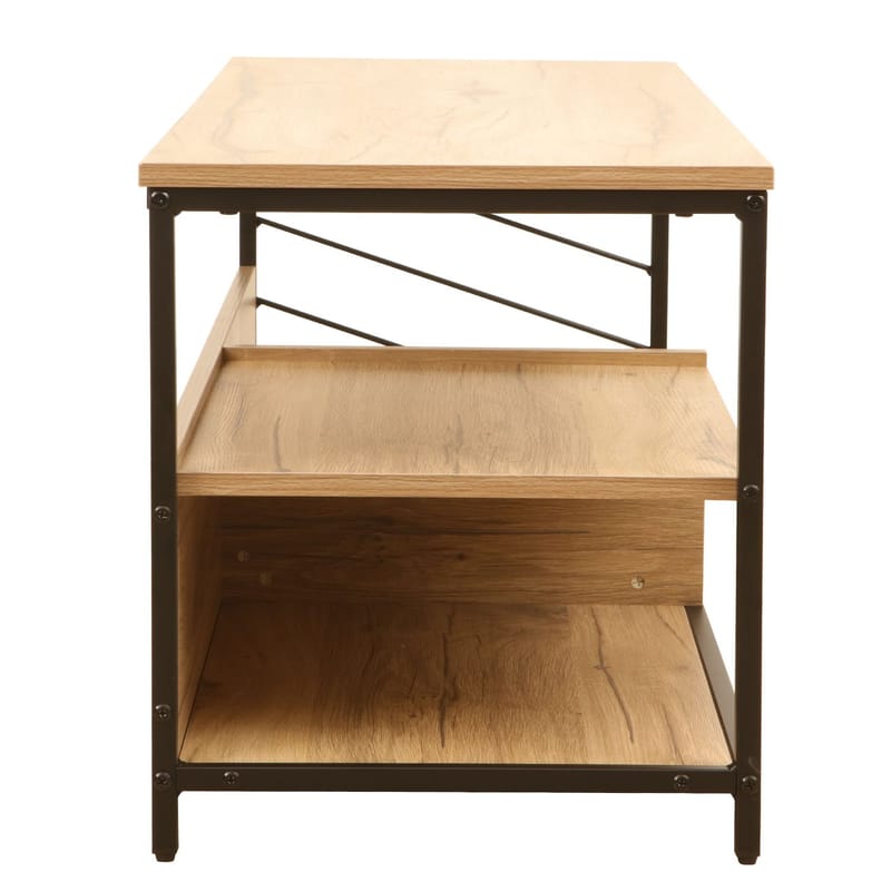 TV-bord HOME4YOU Dimitra 120x40x45 cm Rustikk/Svart - lyst rustikt tre/svart - Møbler - Mediamøbel & tv møbel - TV-benk & mediabenk