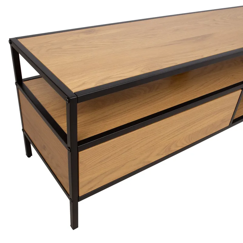 TV-bord HOME4YOU Hedvig 120x33x40 cm Ask/svart - ask/svart - Møbler - Mediamøbel & tv møbel - TV-benk & mediabenk