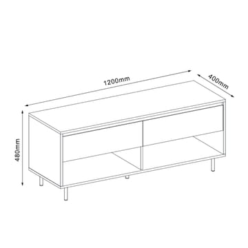 TV-bord HOME4YOU Herta 120x40x48 cm - hvit/lyst tre - Møbler - Mediamøbel & tv møbel - TV-benk & mediabenk