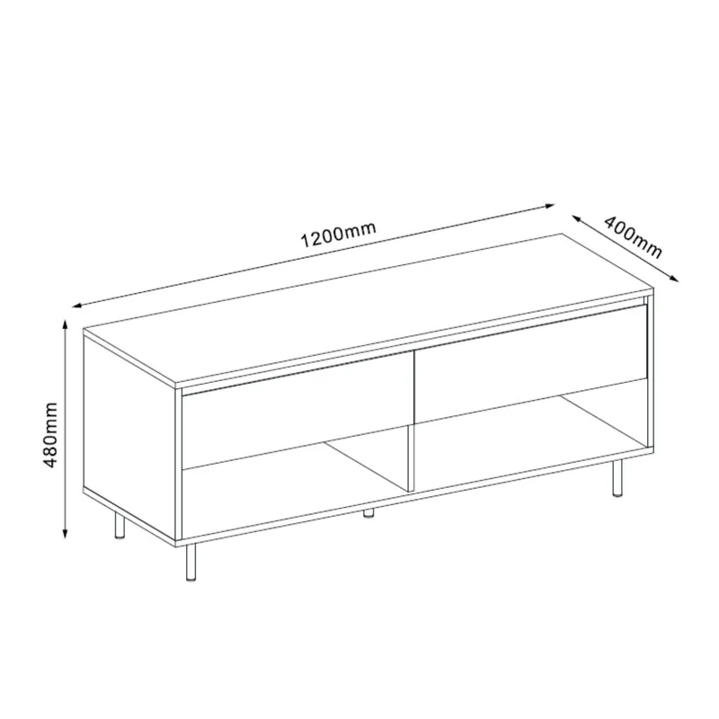 TV-bord HOME4YOU Herta 120x40x48 cm - hvit/lyst tre - Møbler - Mediamøbel & tv møbel - TV-benk & mediabenk