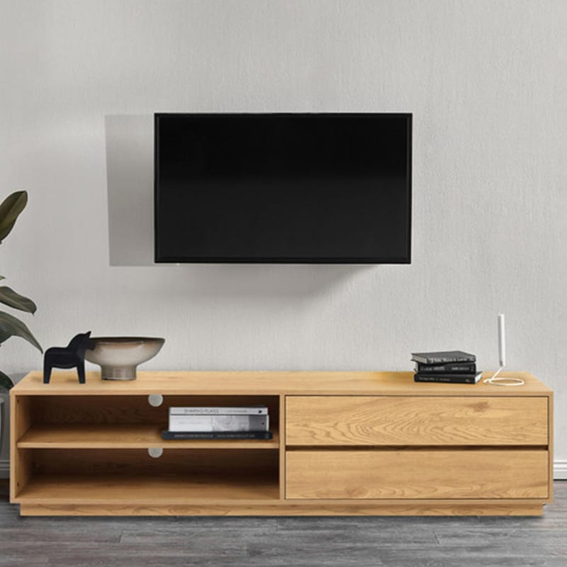 TV-bord HOME4YOU Sacha 180x40x43 cm Melamin med eikebark - melamin med eikebark - Møbler - Mediamøbel & tv møbel - TV-benk & mediabenk