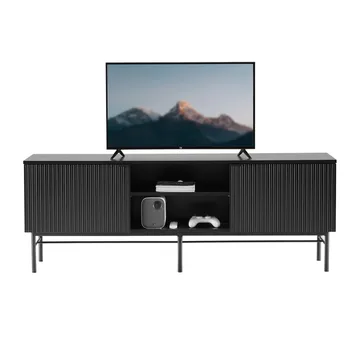 TV-bord HOME4YOU Sequence 150x40x55 cm Svart - svart - Møbler - Mediamøbel & tv møbel - TV-benk & mediabenk