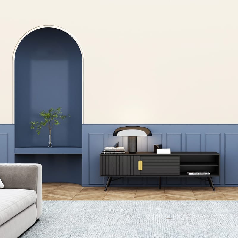 TV-bord HOME4YOU Pixar 150x40x50 cm svart - svart - Møbler - Mediamøbel & tv møbel - TV-benk & mediabenk