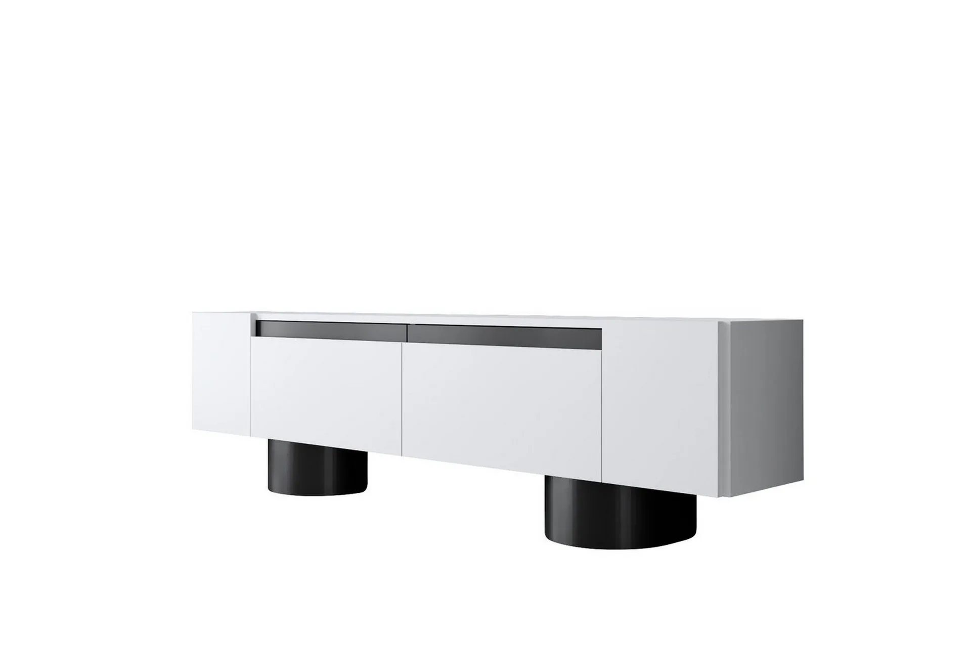 TV-bord Hvit / Svart - Hvit / Svart