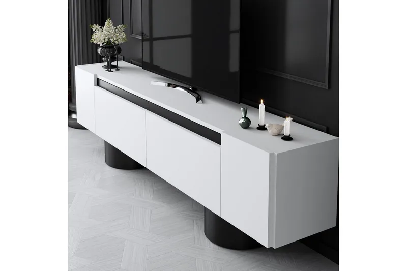 TV-bord Hvit / Svart - Hvit / Svart - Møbler - Mediamøbel & tv møbel - TV-benk & mediabenk