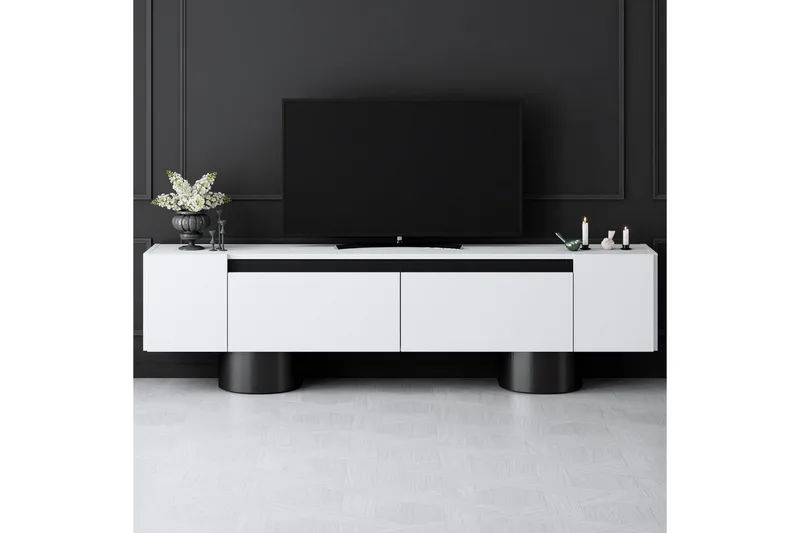 TV-bord Hvit / Svart - Hvit / Svart - Møbler - Mediamøbel & tv møbel - TV-benk & mediabenk