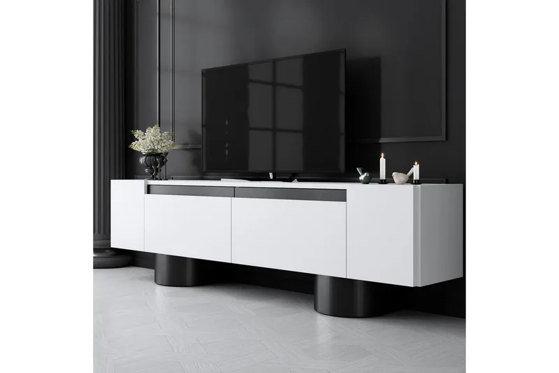 TV-bord Hvit / Svart - Hvit / Svart - Møbler - Mediamøbel & tv møbel - TV-benk & mediabenk