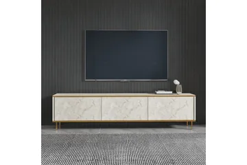 TV-bord Imaj Travertin / Gull - Gull/Taupe - Møbler - Mediamøbel & tv møbel - TV-benk & mediabenk