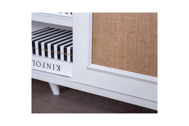 TV-bord Jatinder Hvit / Eik - Natur/Hvit - Møbler - Mediamøbel & tv møbel - TV-benk & mediabenk