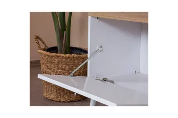 TV-bord Jatinder Hvit / Eik - Natur/Hvit - Møbler - Mediamøbel & tv møbel - TV-benk & mediabenk