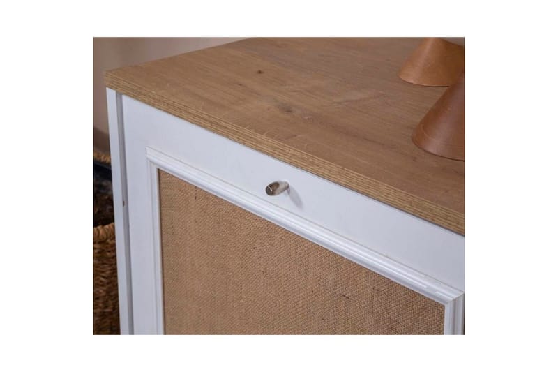 TV-bord Jatinder Hvit / Eik - Natur/Hvit - Møbler - Mediamøbel & tv møbel - TV-benk & mediabenk